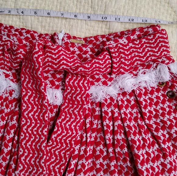 DoDo Bar Or Jacquard Knit Belted Mini Skirt Size S - Picture 6 of 9